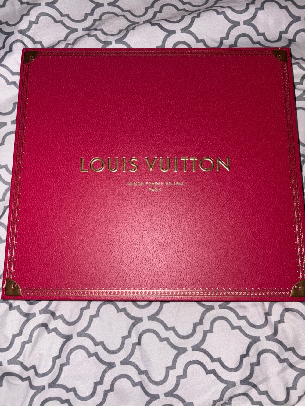 Louis Vuitton Red Box with Gold Logo